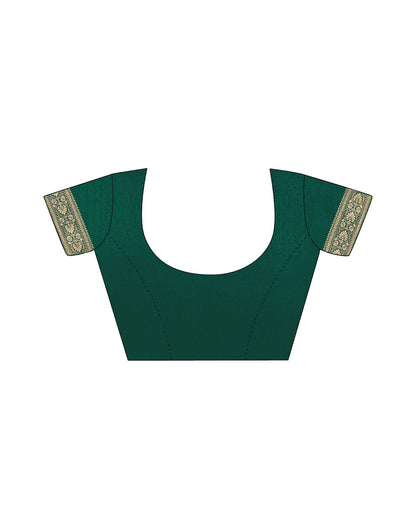 Bottle Green Jacquard Silk Saree