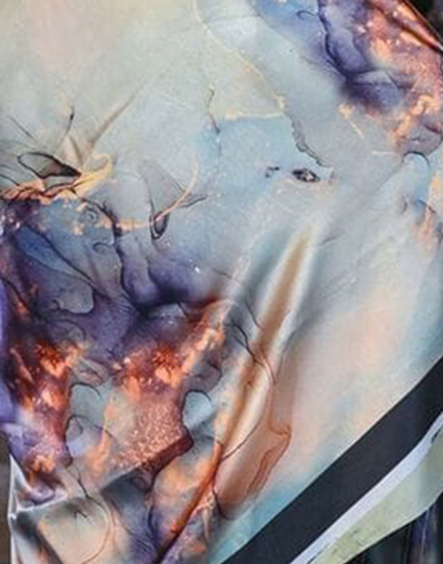 Light Blue Printed Silk Saree