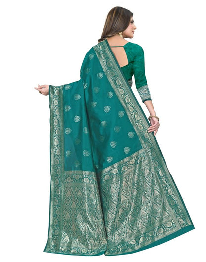 Rama Green Jacquard Silk Saree