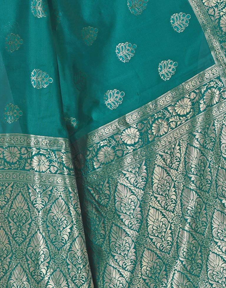 Rama Green Jacquard Silk Saree
