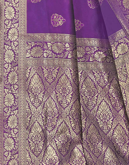 Dark Purple Jacquard Silk Saree