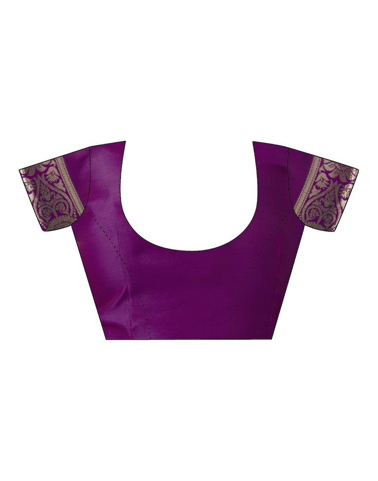 Dark Purple Jacquard Silk Saree
