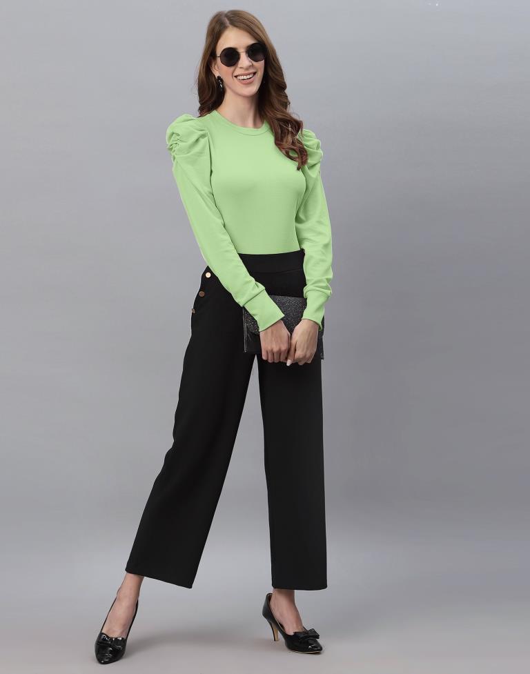 Mint Green Puff Sleeve Top | Sudathi