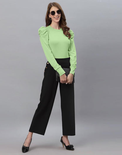 Mint Green Puff Sleeve Top | Sudathi