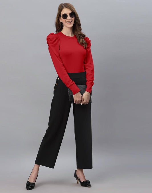 Red Puff Sleeve Top | Sudathi