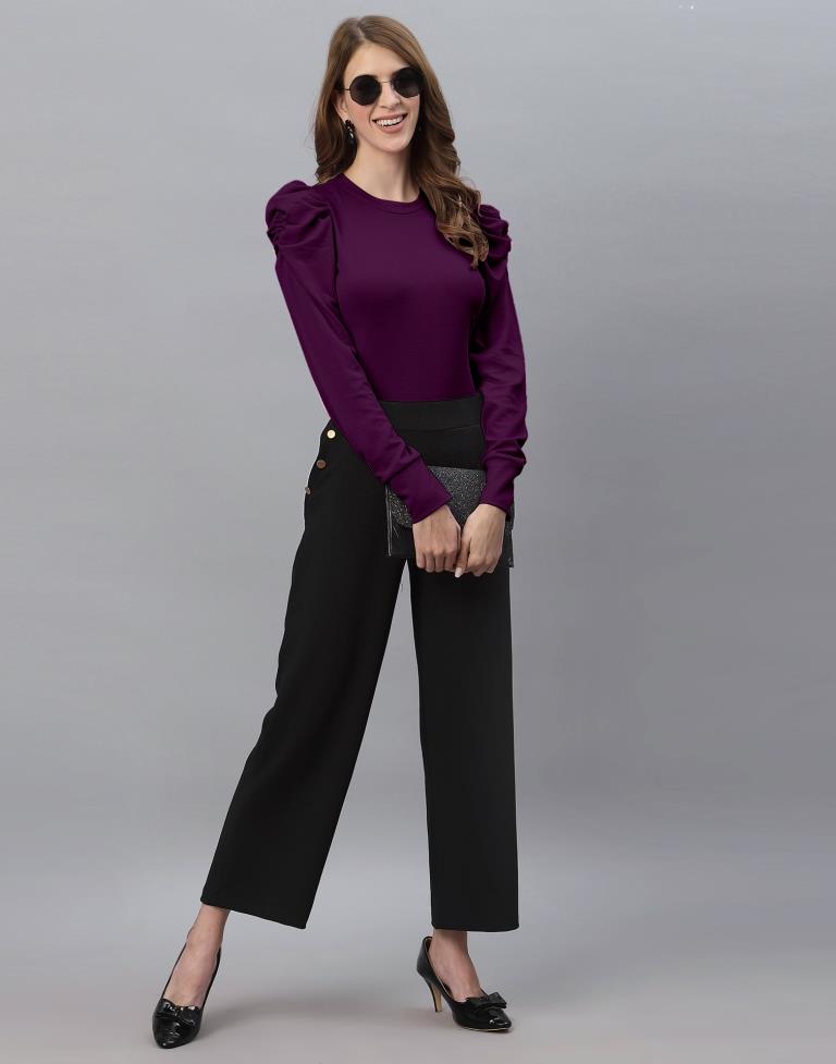 Wine Puff Sleeve Top | Sudathi