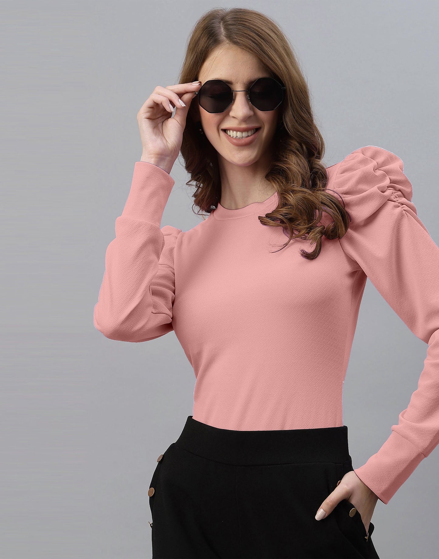 Peach Puff Sleeve Top | Sudathi