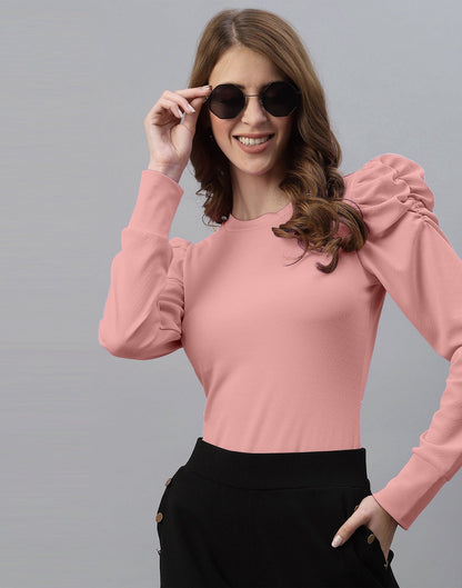 Peach Puff Sleeve Top | Sudathi