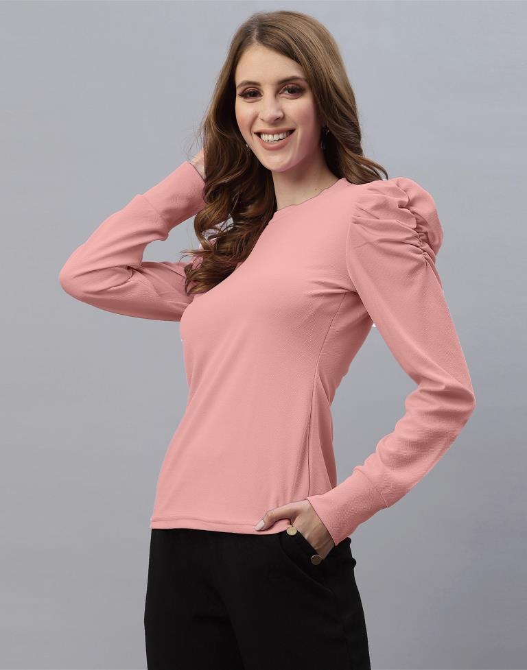 Peach Puff Sleeve Top | Sudathi