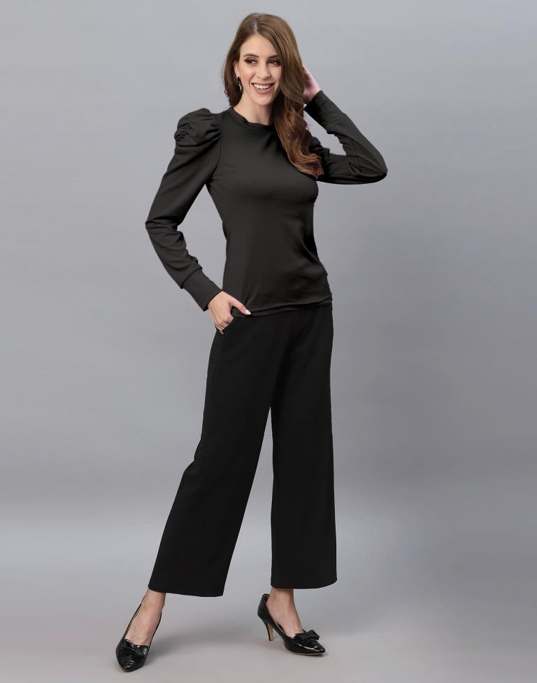 Black Puff Sleeve Top | Sudathi