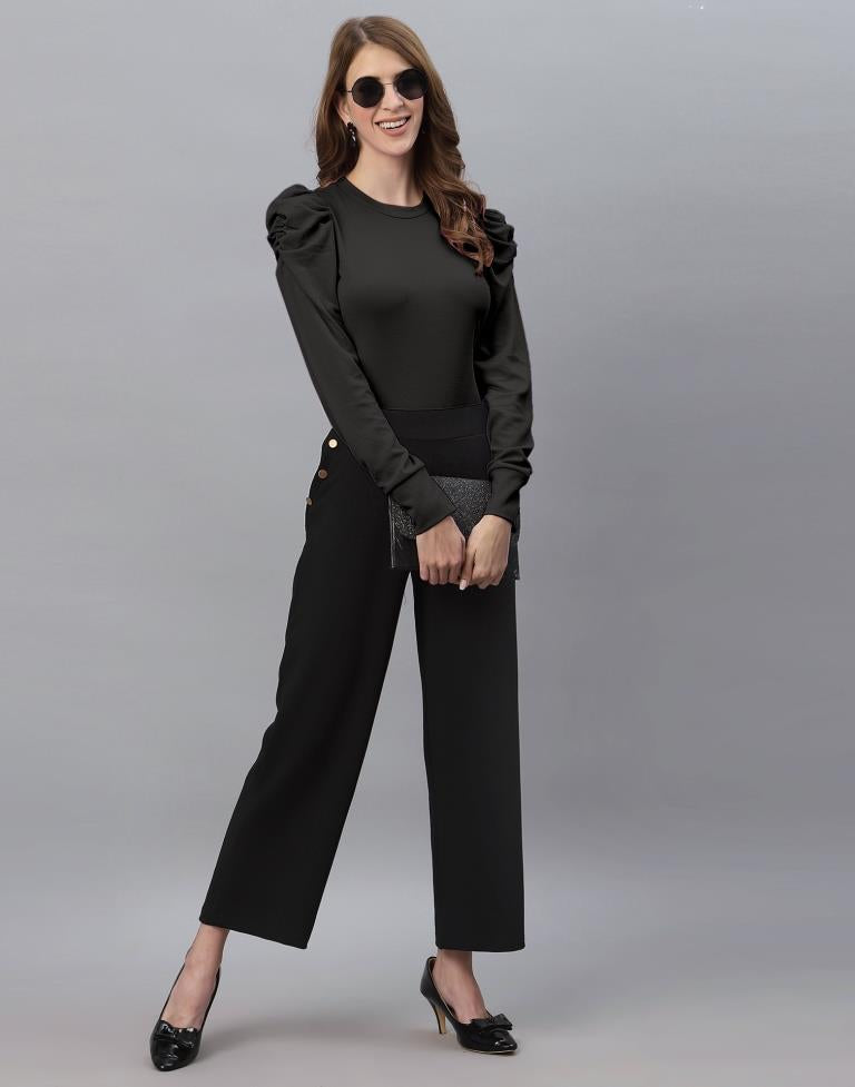 Black Puff Sleeve Top | Sudathi