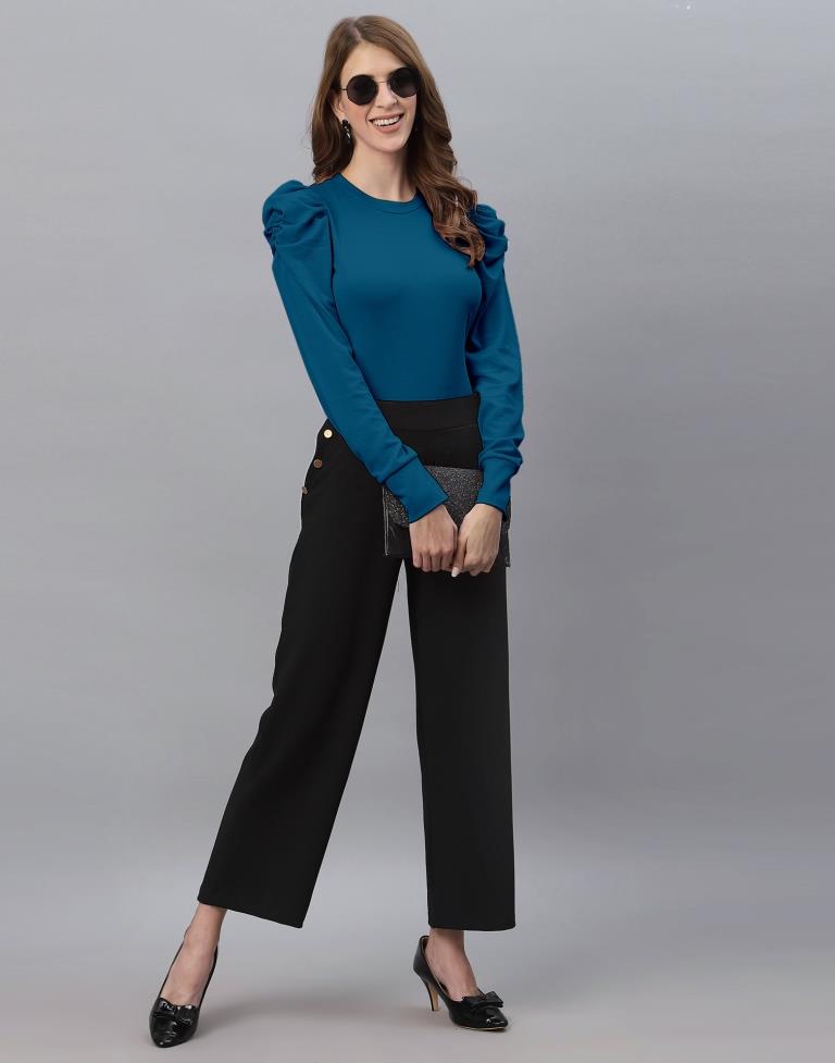 Teal Puff Sleeve Top | Sudathi