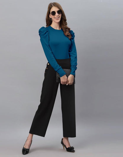 Teal Puff Sleeve Top | Sudathi