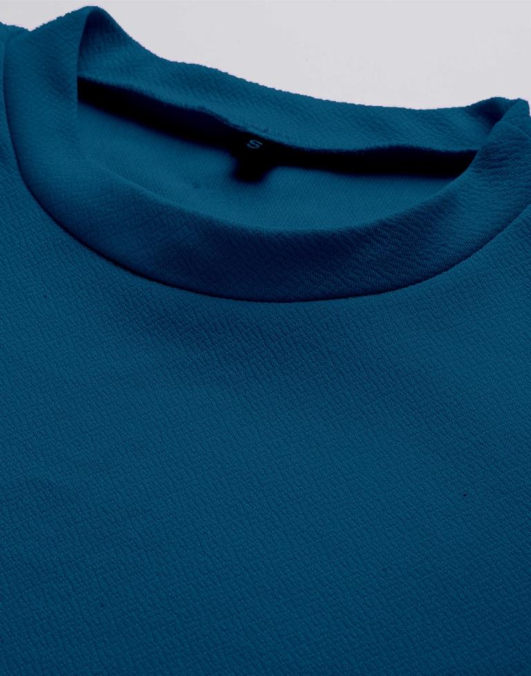 Teal Puff Sleeve Top | Sudathi
