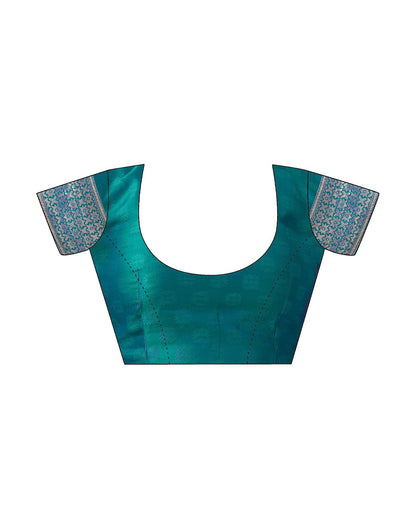 Rama Green Jacquard Silk Saree