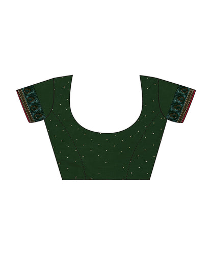 Dark Green Plain Chiffon Saree