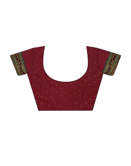 Maroon Plain Chiffon Saree