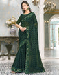 Dark Green Plain Georgette Saree