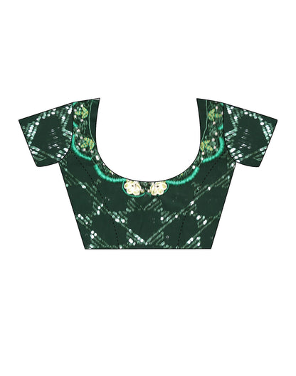 Dark Green Plain Georgette Saree