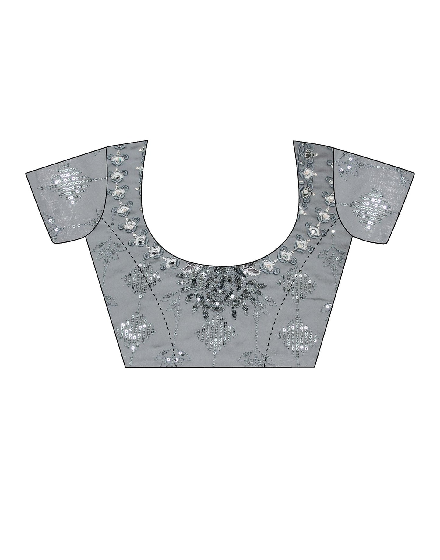 Grey Plain Georgette Saree