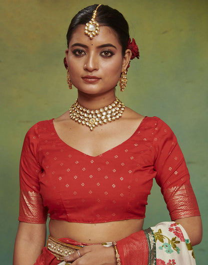 Light Grey &Multicoloured Printed Silk Saree