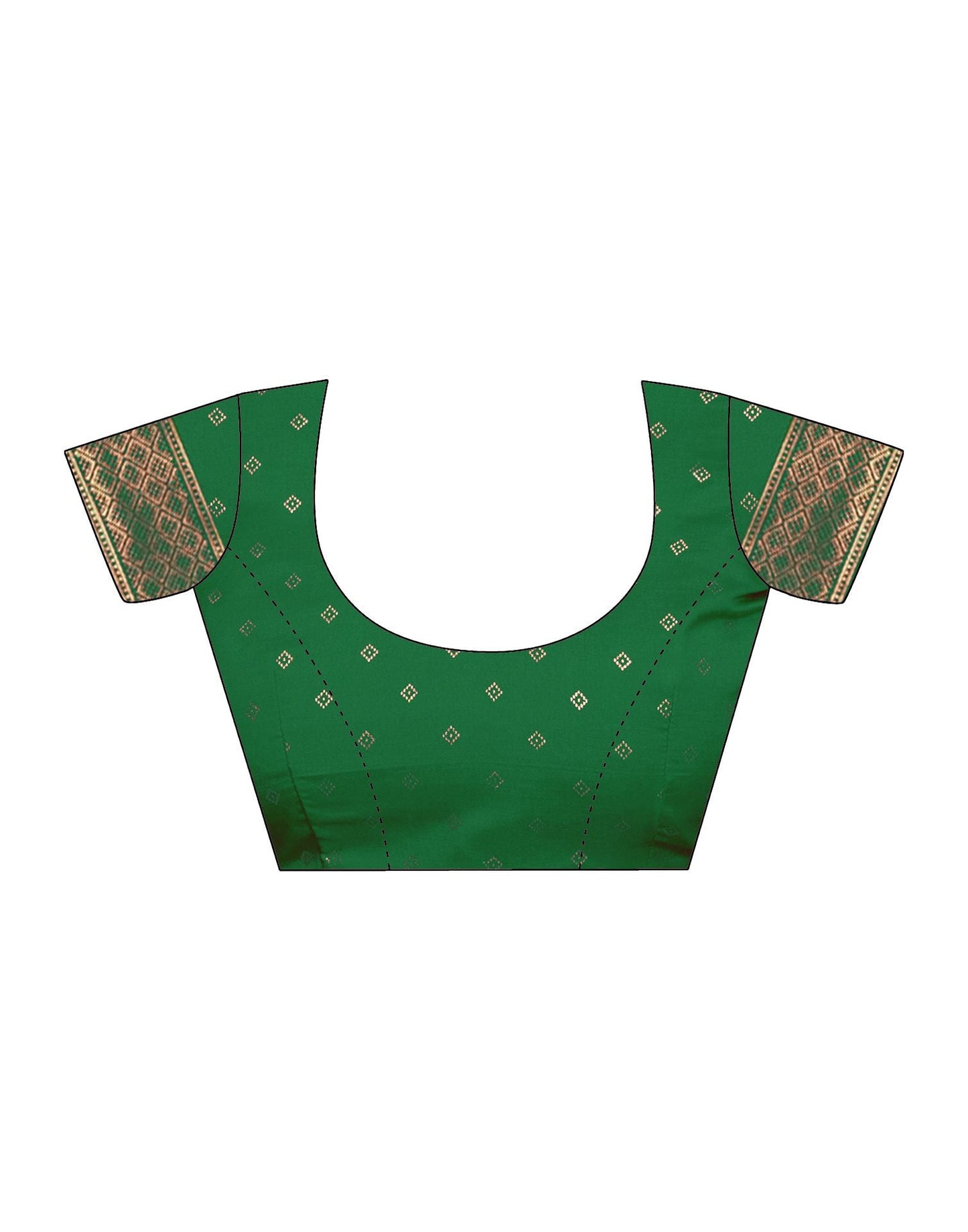 Green Printed Silk Saree