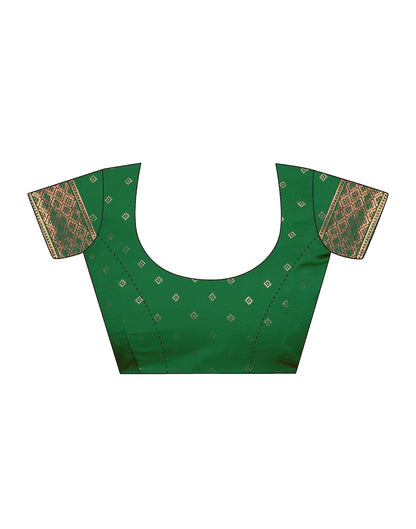 Green Printed Silk Saree
