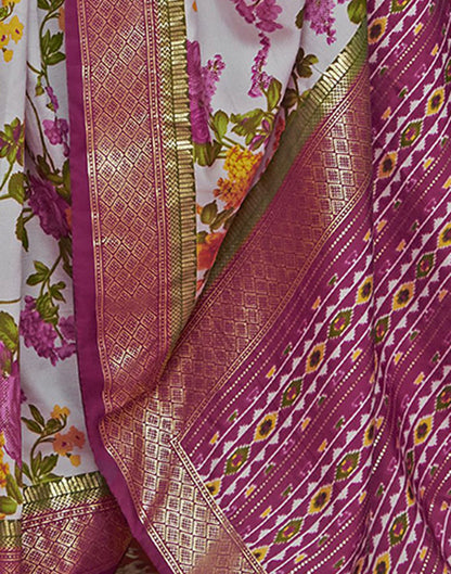 Light Pink Printed Silk Saree