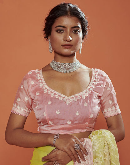 Light Green Plain Chiffon Saree