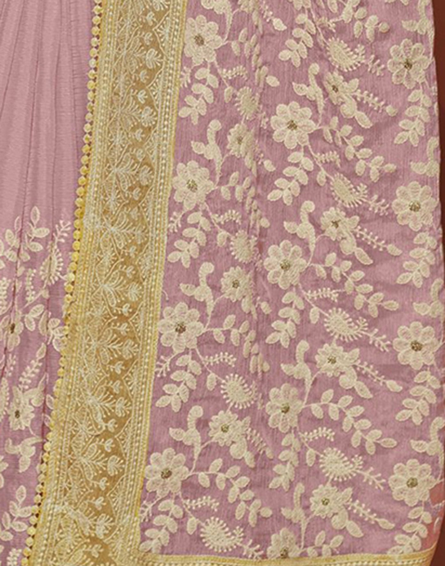 Light Pink Plain Chiffon Saree