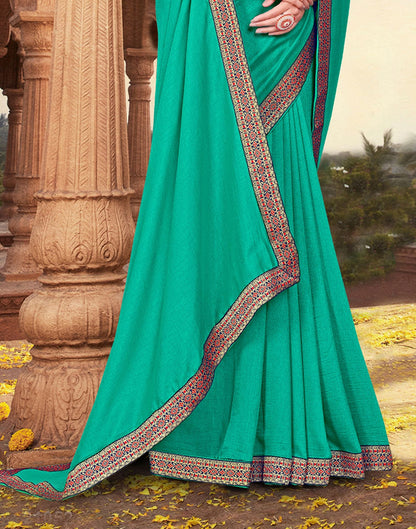 Rama Plain Silk Saree