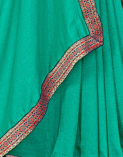 Rama Plain Silk Saree