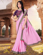 Light Pink Plain Silk Saree