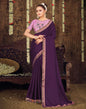 Wine Plain Silk Saree