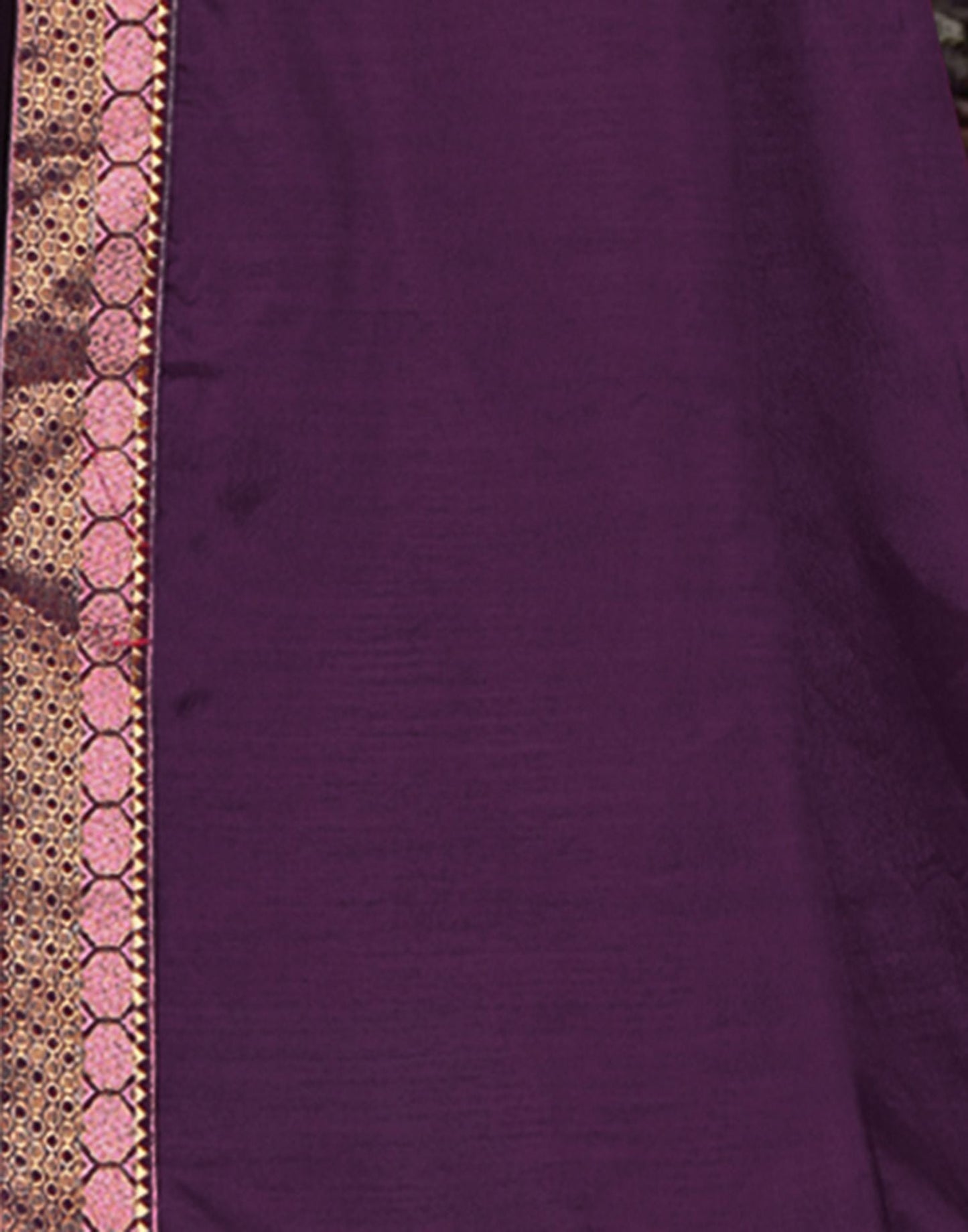 Wine Plain Silk Saree