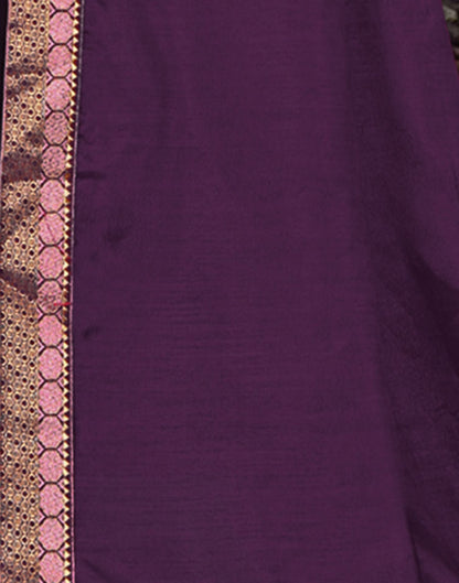 Wine Plain Silk Saree