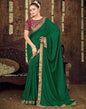 Green Plain Silk Saree