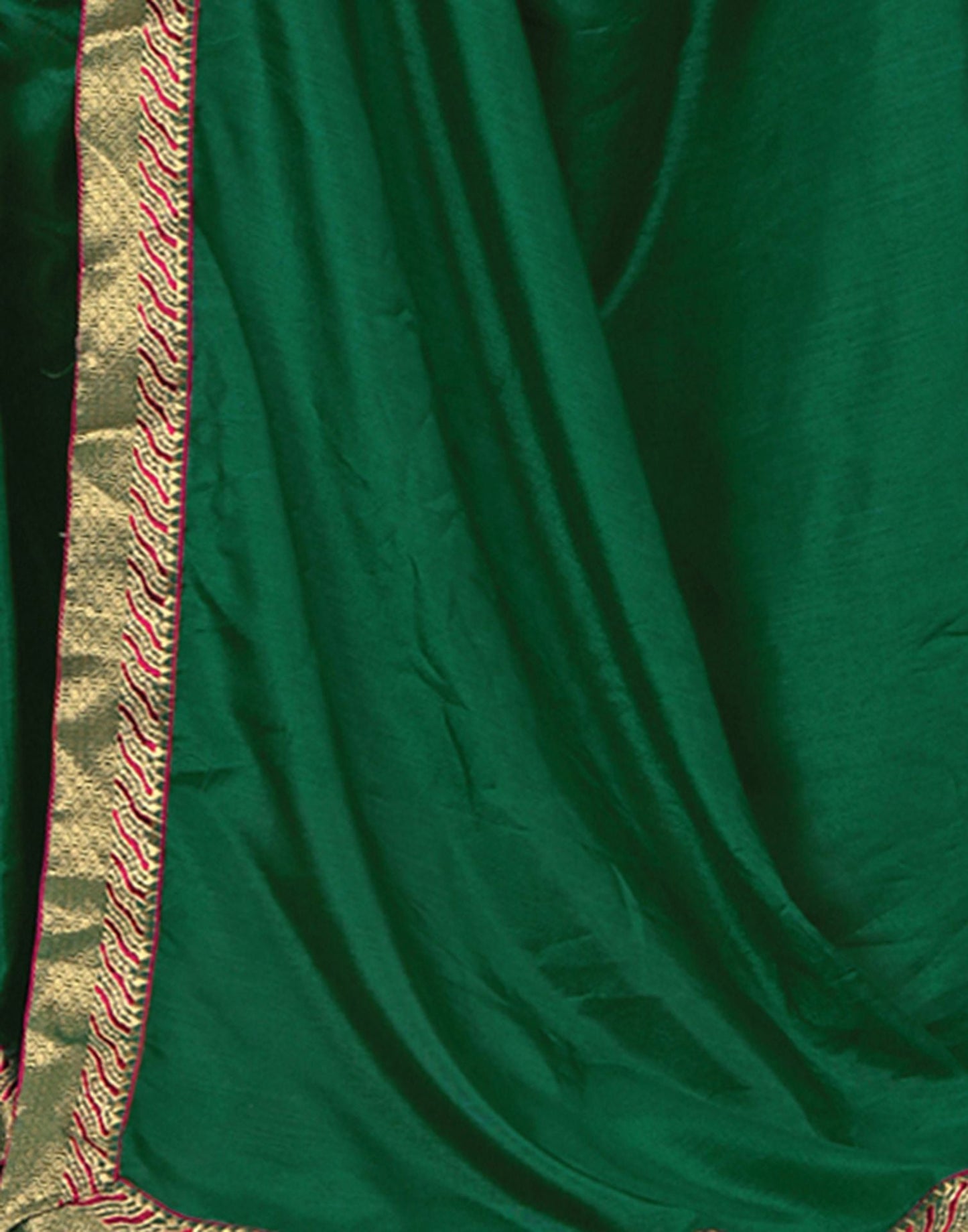 Green Plain Silk Saree