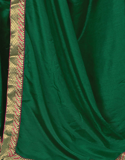 Green Plain Silk Saree