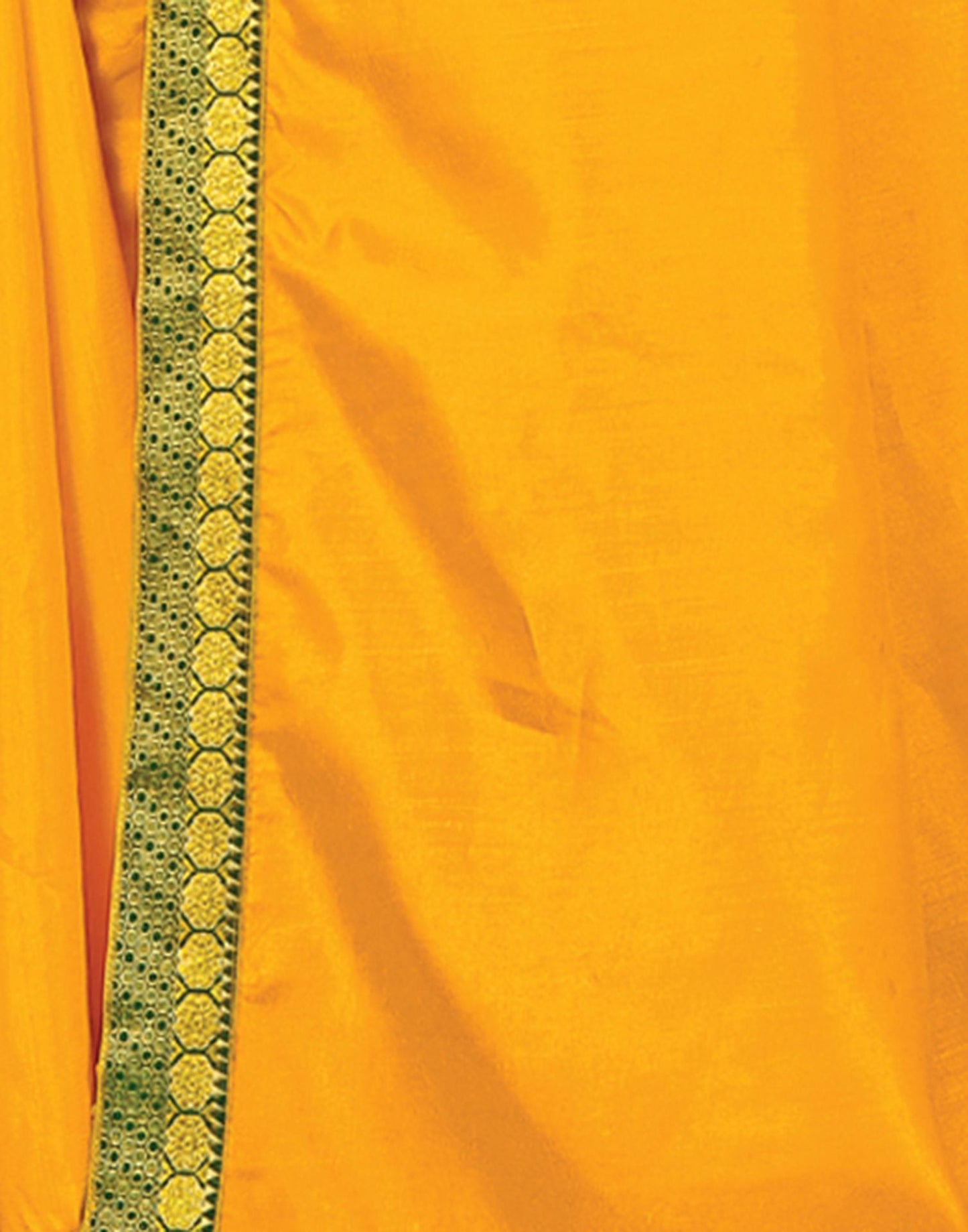 Turmeric Yellow Plain Silk Saree