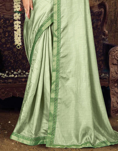 Light Green Plain Silk Saree