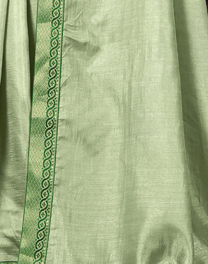 Light Green Plain Silk Saree