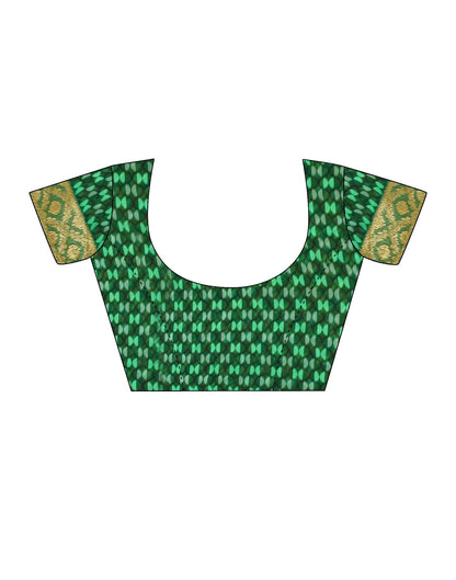 Green Printed Georgette Saree