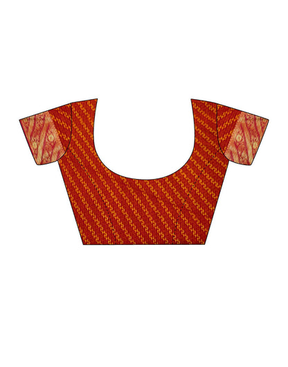 Red Printed Georgette Saree