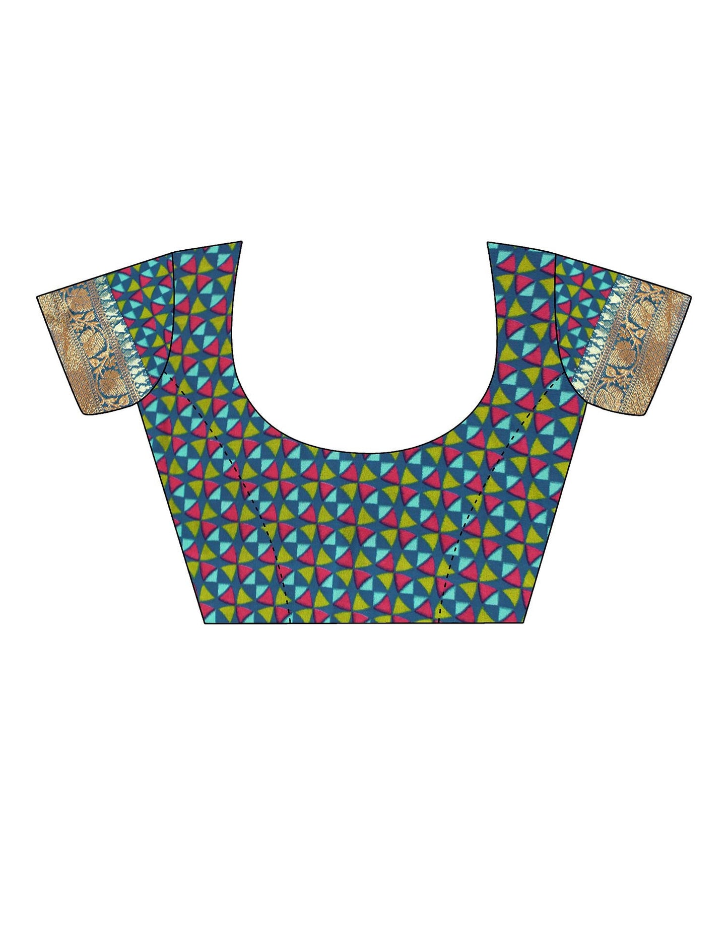 Blue Printed Georgette Saree