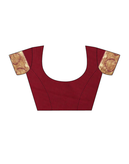 Dark Red Printed Georgette Saree