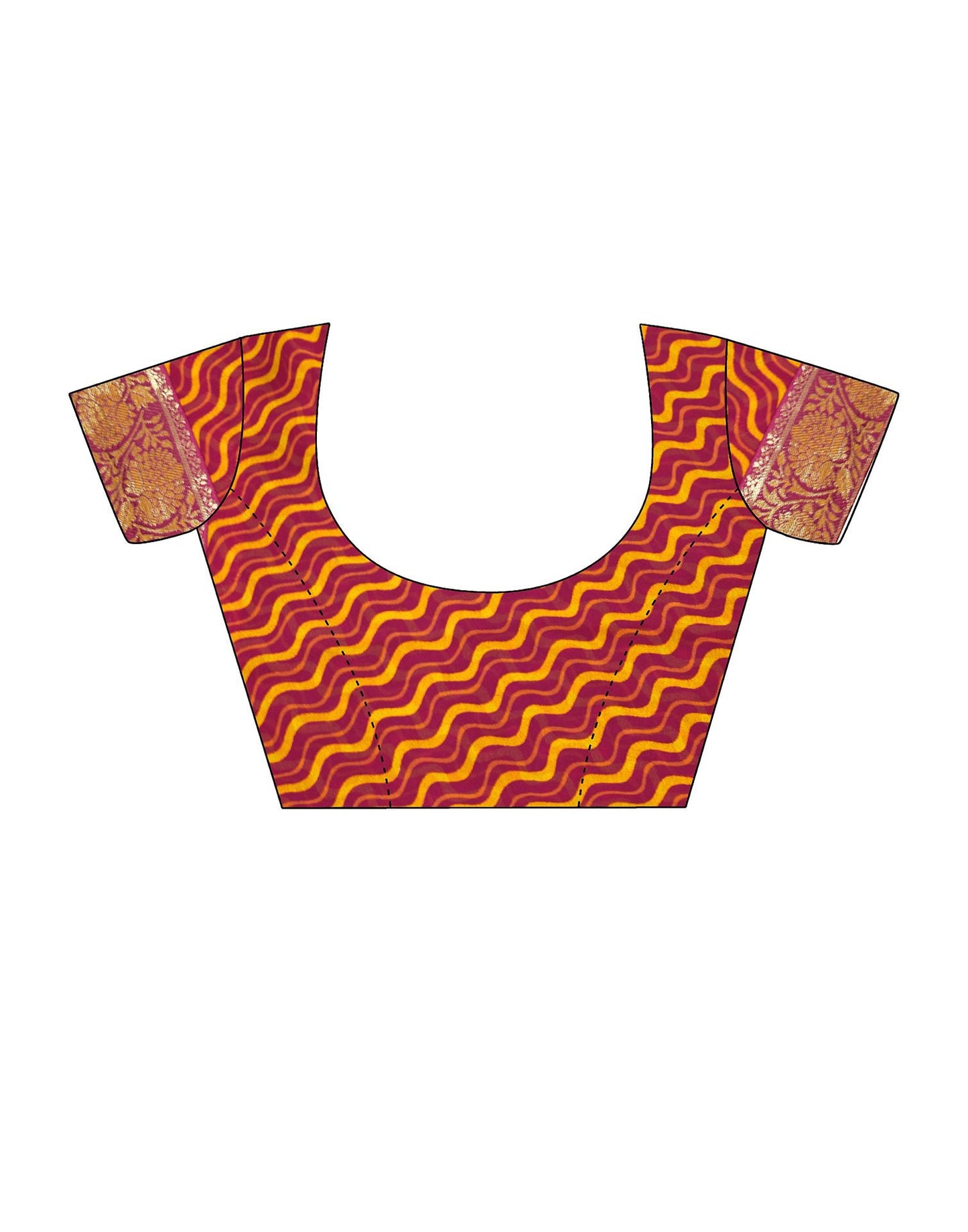 Dark Pink Printed Georgette Saree