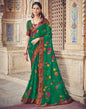 Rama Green Printed Georgette Saree
