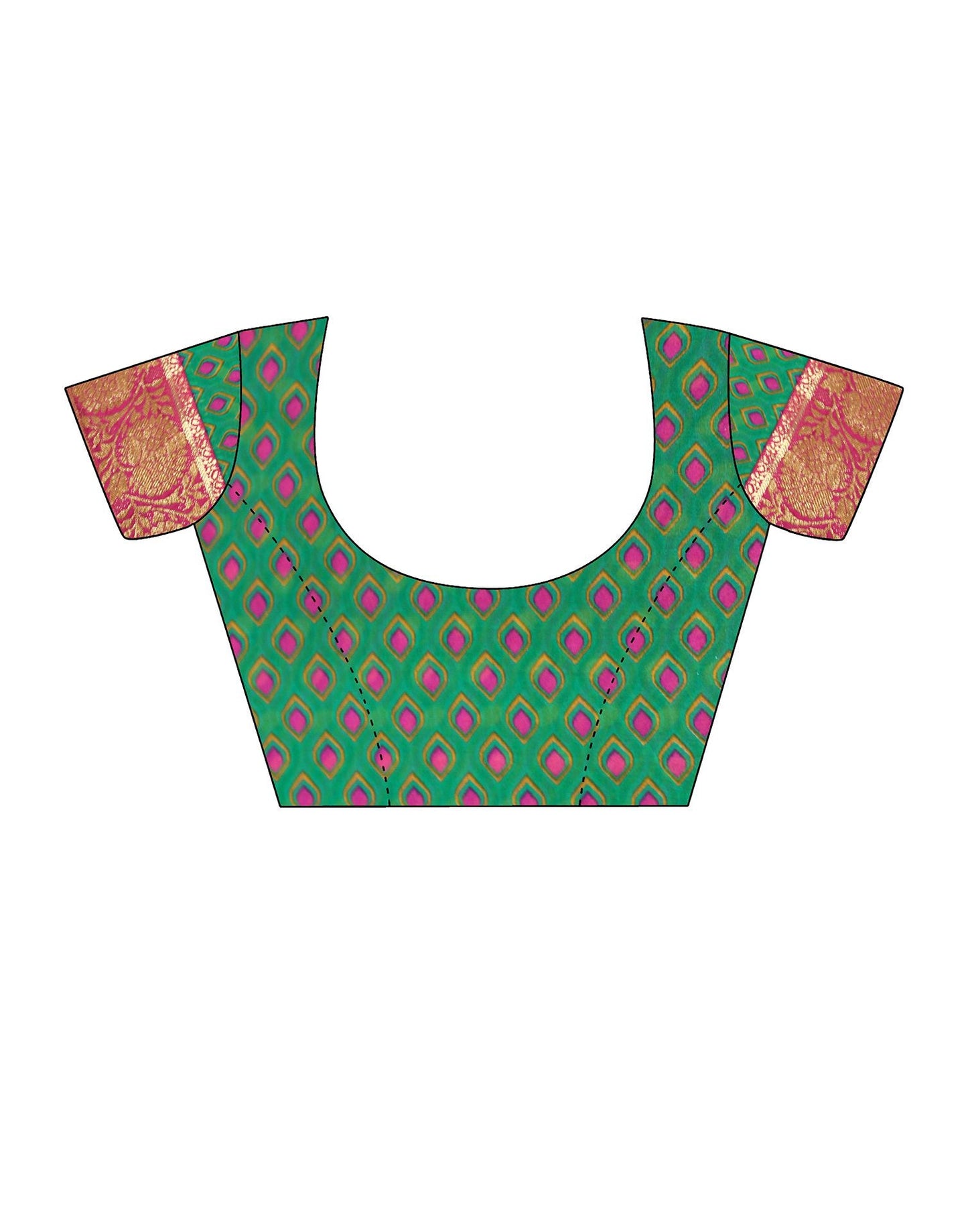 Rama Green Printed Georgette Saree