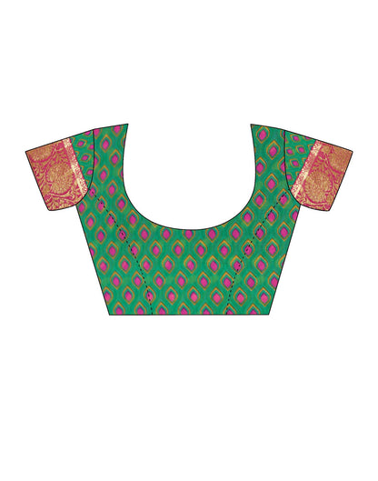 Rama Green Printed Georgette Saree